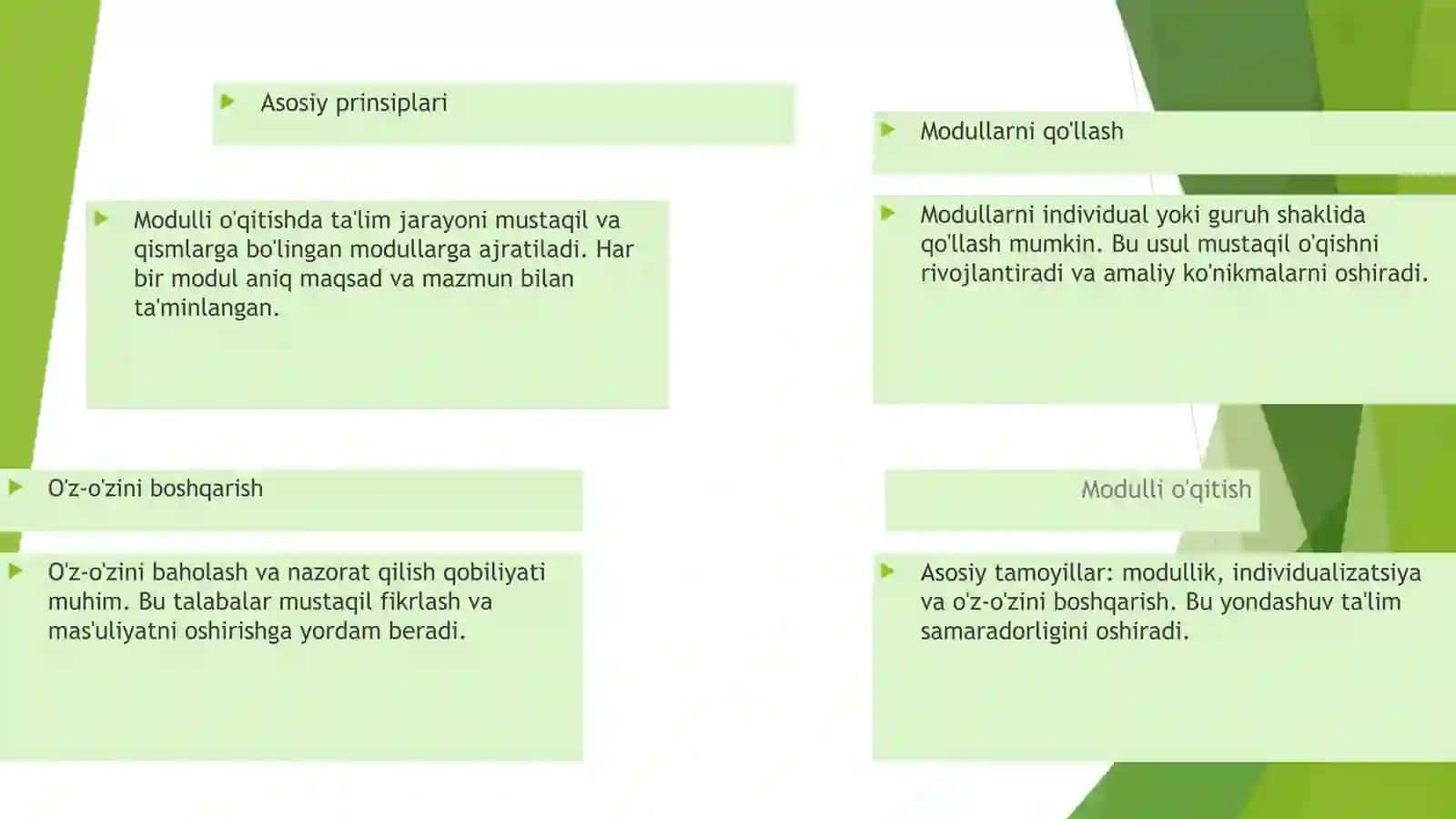 Modullio'qitish texnologiyasi 4