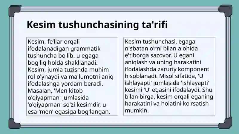 Ega va kesimning uslubiy tavsifi 4