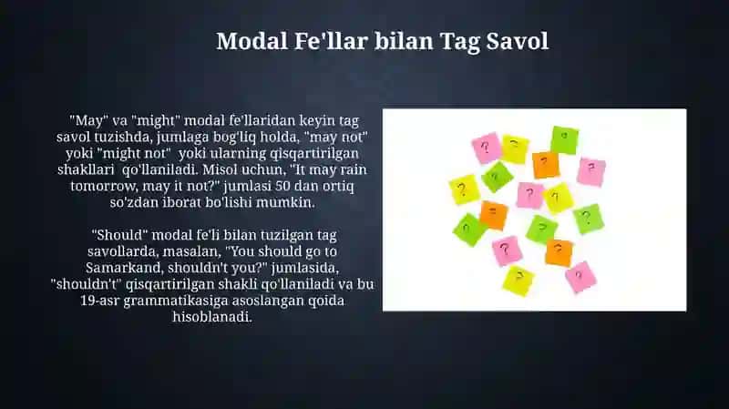 Olmosh va Tag Savol 4