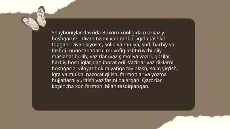 Shayboniylar davrida Buxoro xonligining davlat boshqaruvi va ijtimoiy iqtisodiy hayoti 4