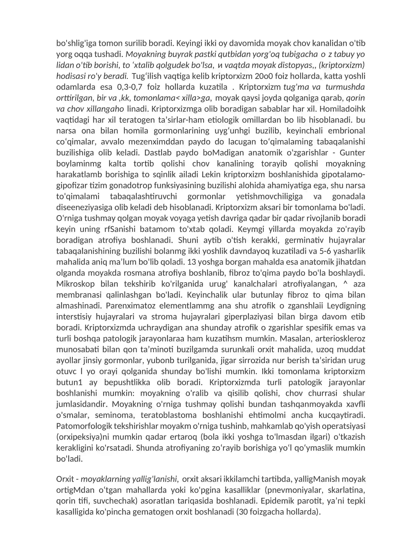 Siydik-tanosil tizimining va erkaklar jinsiy organlarining kasalliklari 4