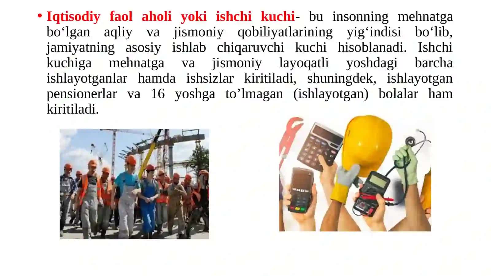 Ishchi kuchi, uning bandligi va ishsizlik 4