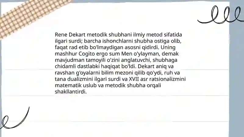 XVII asrda Yevropada ratsionalizm 4