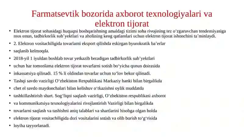 Farmatsevtik bozorida axborot texnologiyalari va elektron tijorat 4