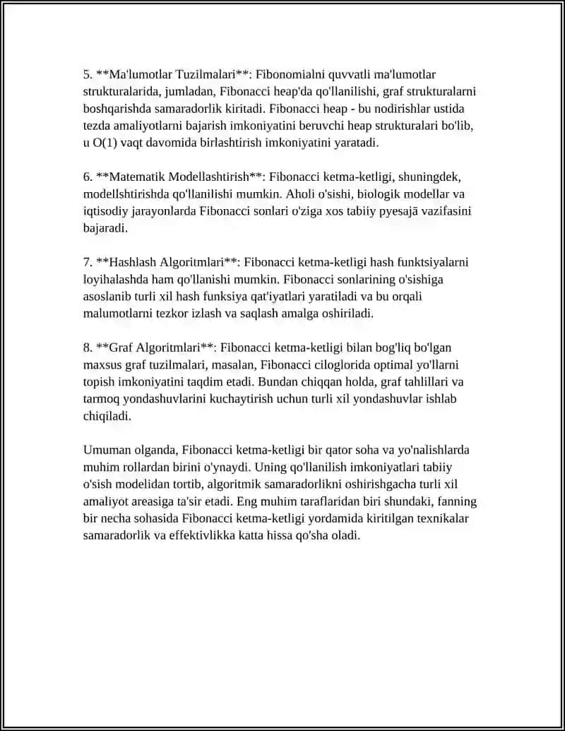 MA'UMOTLAR TUZILMASI VA ALGORITMLARIDA SONLI KETMA-KETLIKLARNING TATBIQI 4