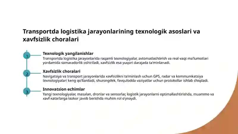 Dengiz va daryo transportida logistika xususiyatlari 4
