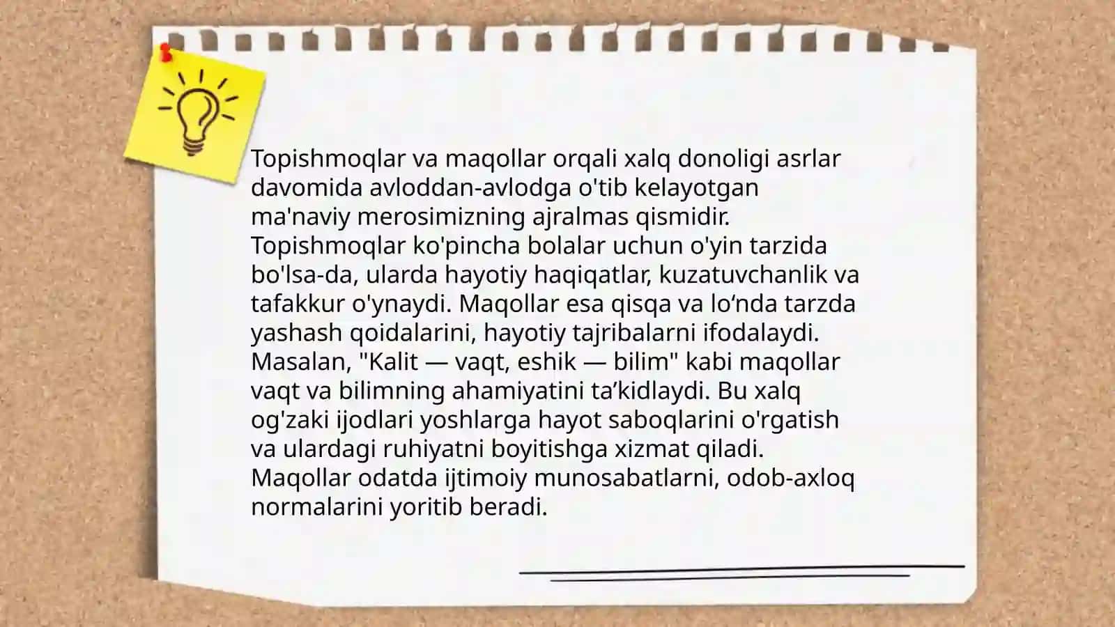 O'zbek xalq topishmoq va maqollar janr xususiyatlari 4