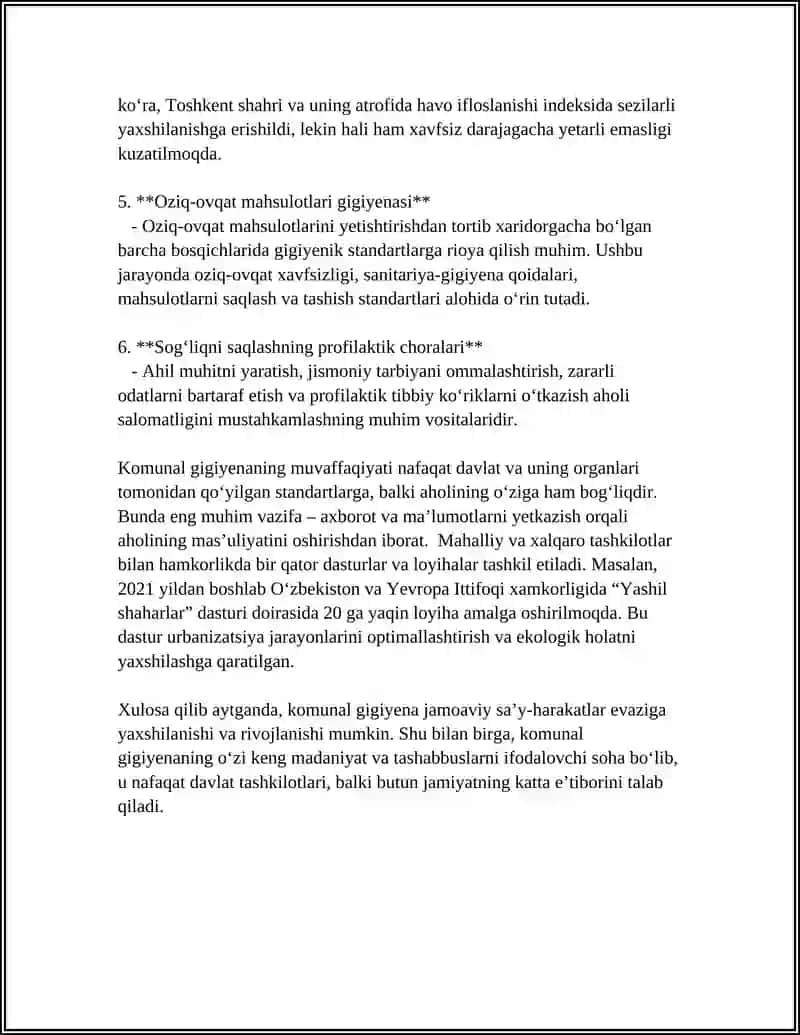 KOMUNAL GIGIYENA FANINI OʻRGANISHDA SHIFOKORNING VAZIFASI.KOMMUNAL GIGOYENA TUSHUNCHASI HAQIDA 4