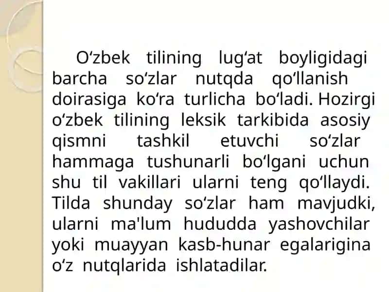 Chegaralangan leksikaning uslubiy vazifalari.  Tarixiy va arxaik sózlarning badiiy matn tarkibidagi uslubiy xususiyatlari 4