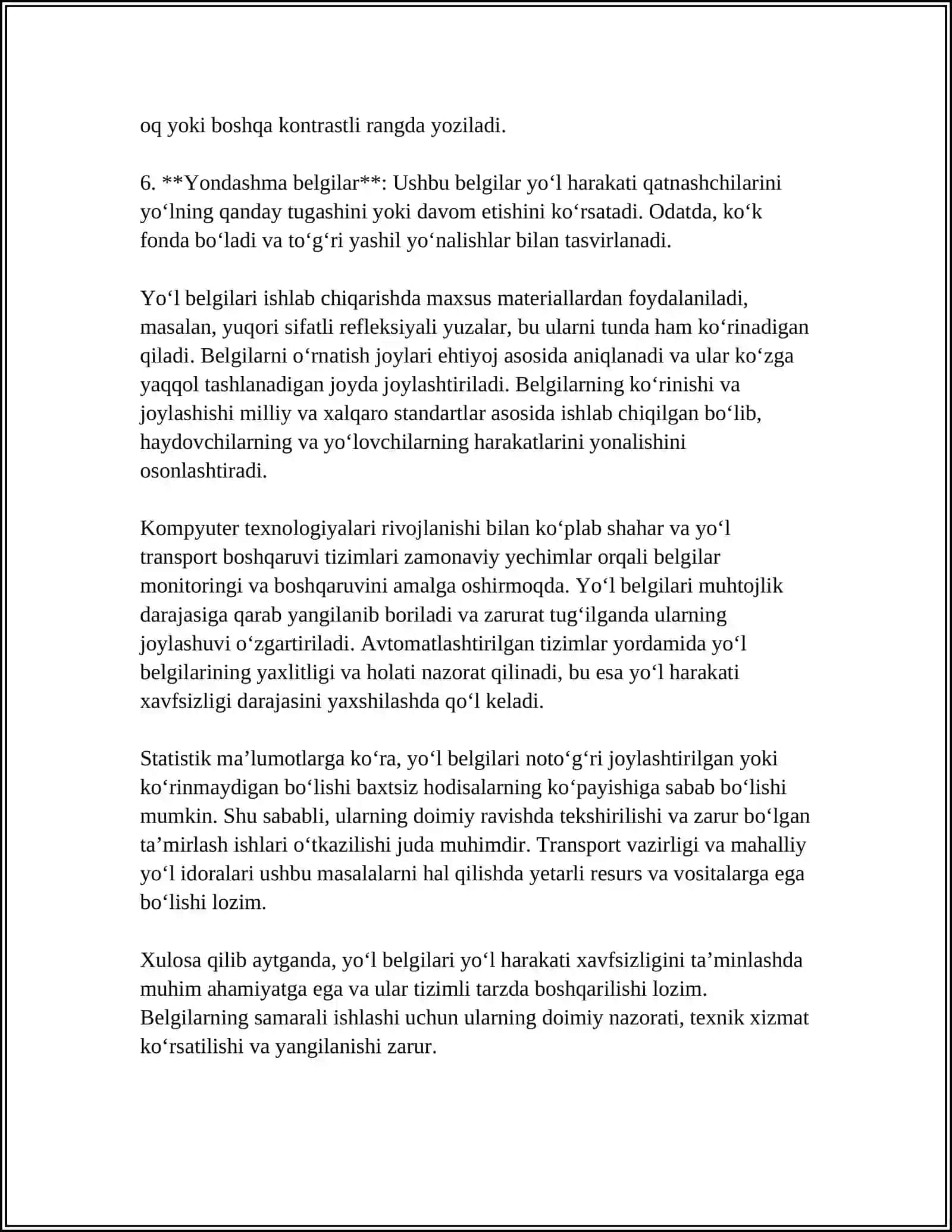 YOʻL HARAKATI QOIDALARI HARAKAT HAVFSIZLIGI ASOSLARI 4