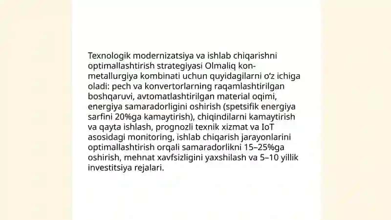 Olmaliq kon-metallurgiya kombinati strategiyasi 4