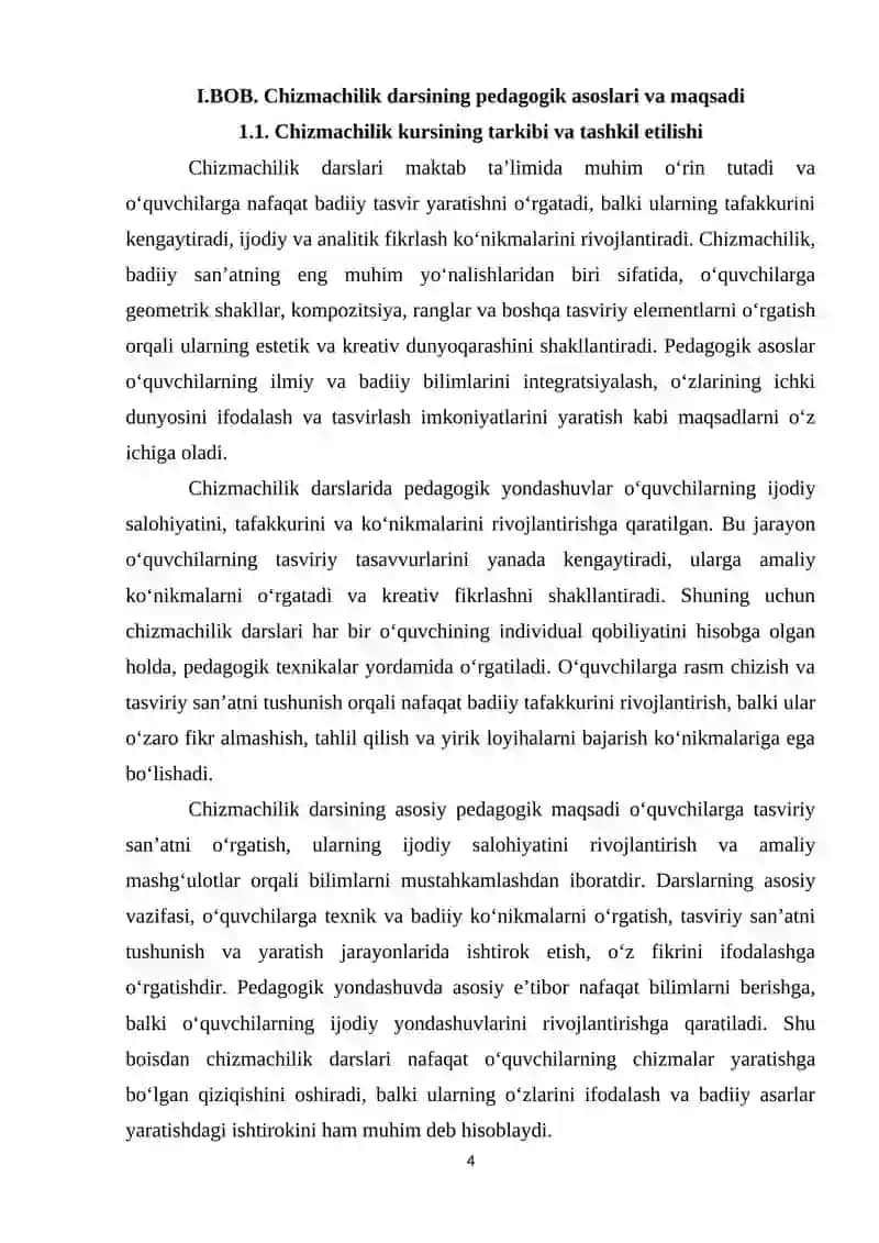 Maktab chizmachilik kursining tuzili 4