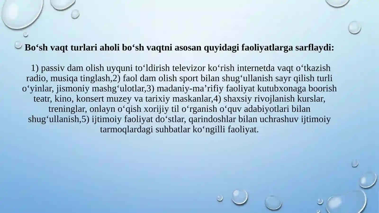 AHOLINING BO‘SH VAQTI VA UNING SARFLANISHI 4