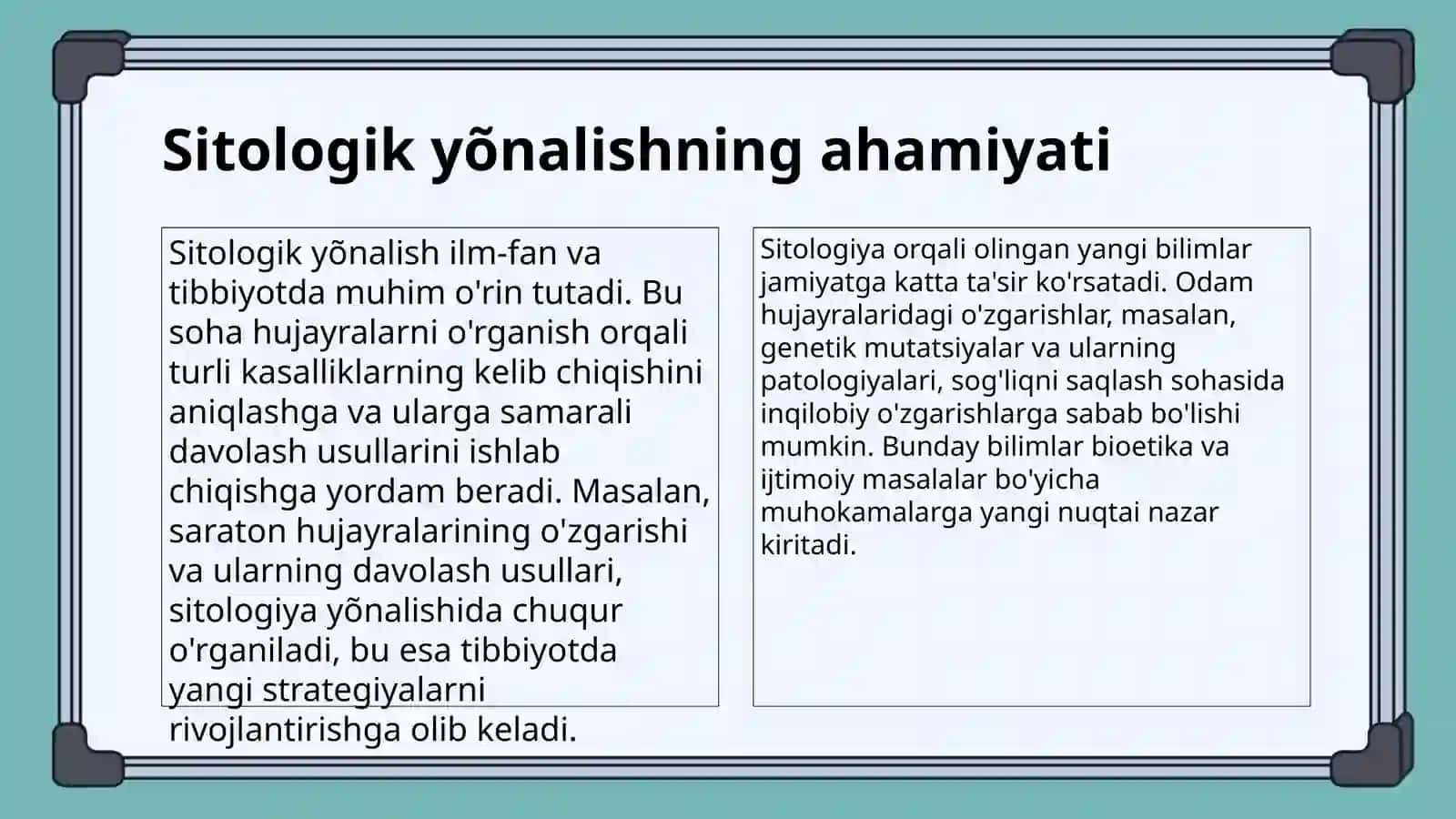 Sitologik yõnalishdagi masalalar mohiyati.viktarina savollar tayyorlash 4