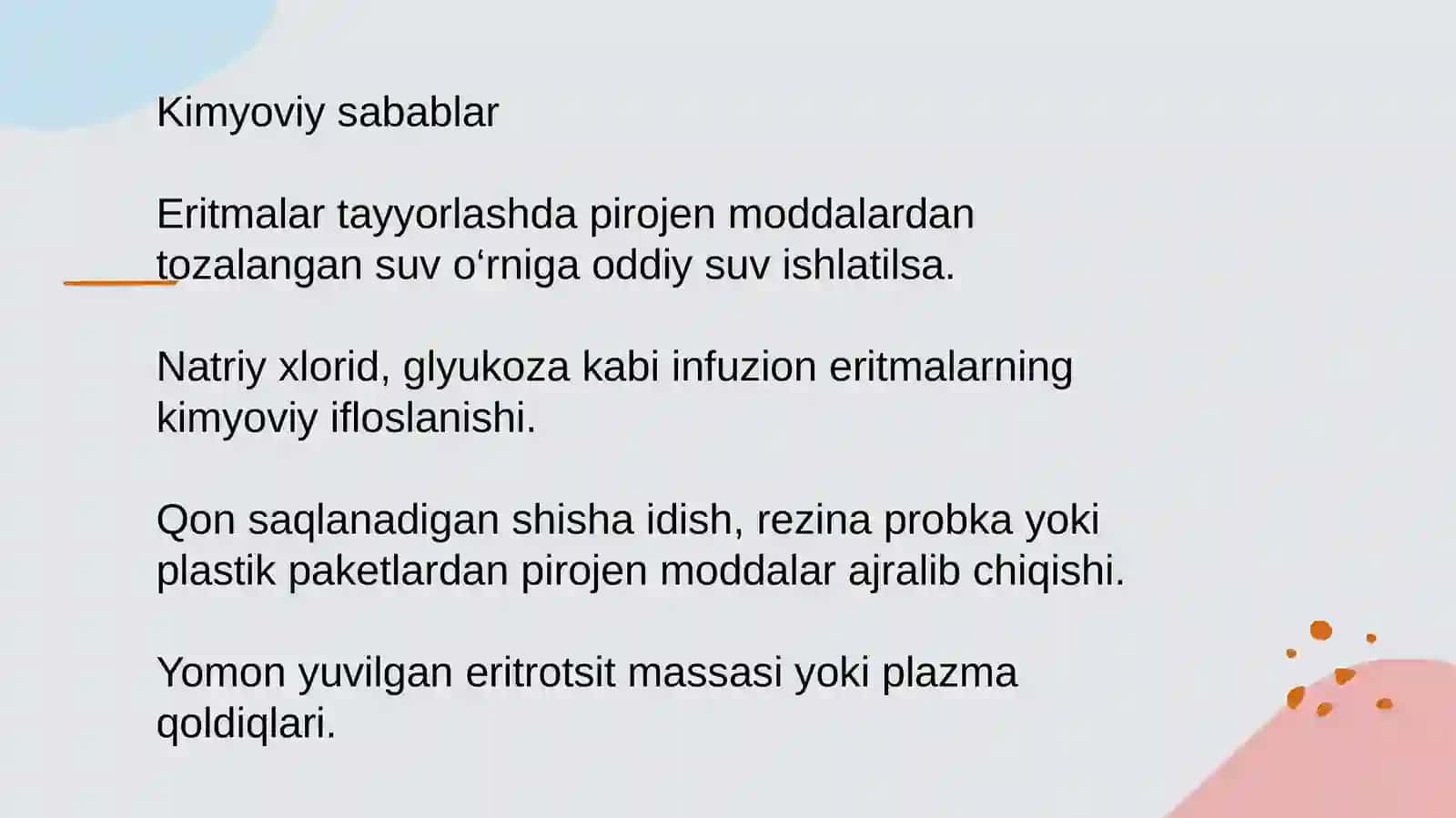 Pirogen reaksiyalar: sabablari, klinikasi va diagnostikasi, birinchi yordam 4