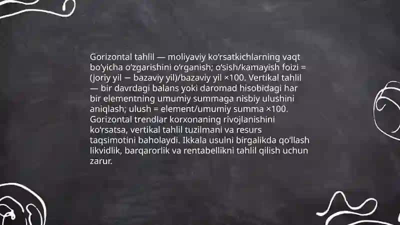 Moliyaviy tahlilning shakllari va xususiyatlari 4