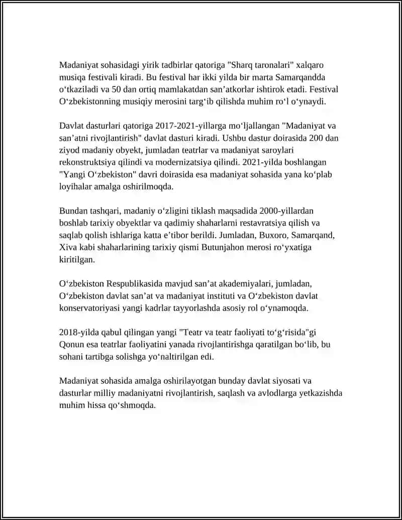 MUSTAQILIK YILLARDA MADANIY TARAQIYOT 4