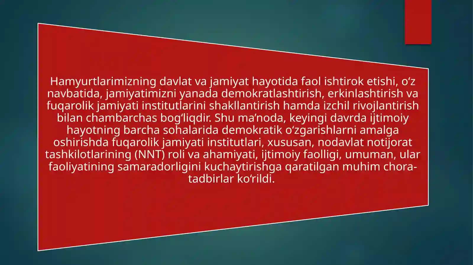 Fuqarolik jamiyati institutlari oldida turgan muammolarni taxlil qilish 4