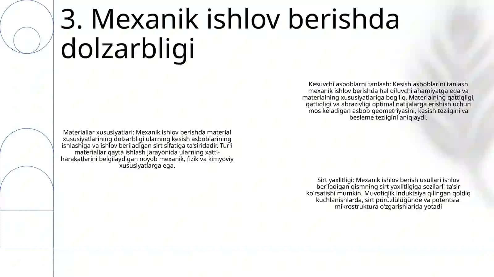 Yuza Tozaligini Mexanik Ishlov Berishga Tasiri 4