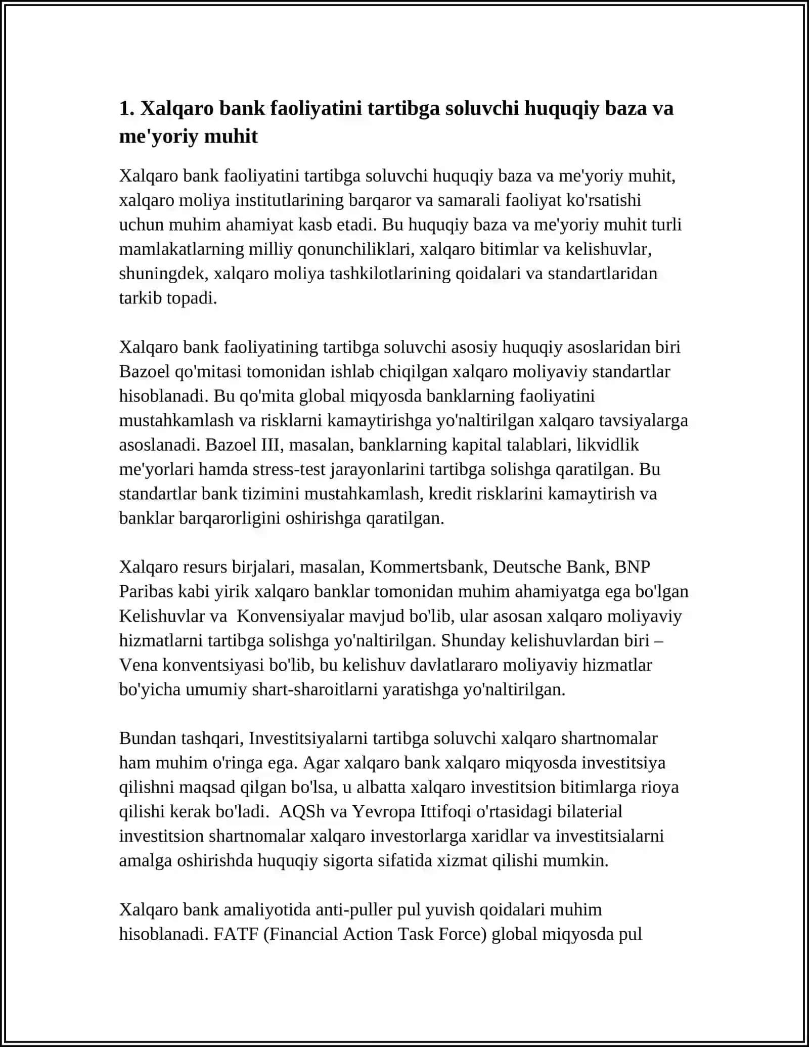 XALQARO BANK RIVOJLANISHINING ZARURIY SHART SHAROITLARI 4
