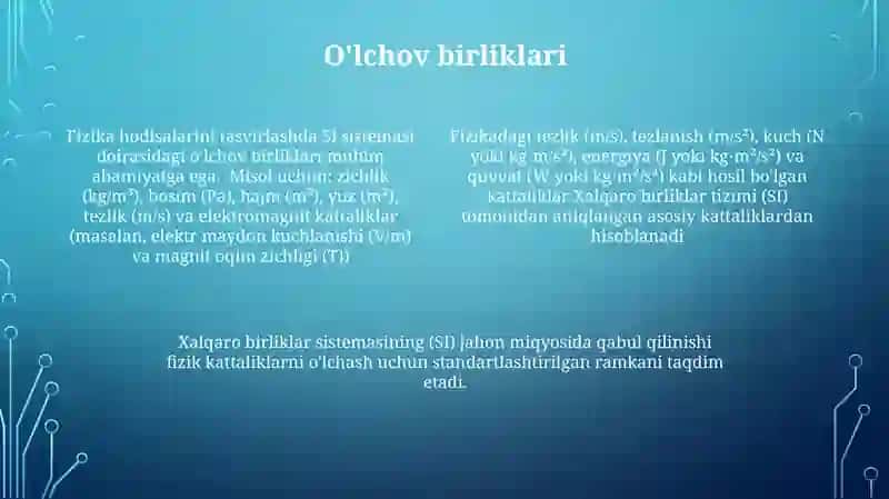 Fizik kattaliklar va xalqaro birliklar sistemasi 4