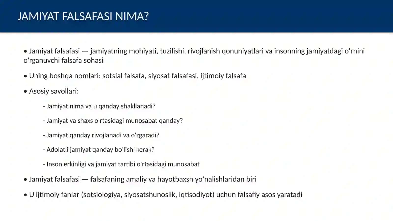 Jamiyat falsafasi 4