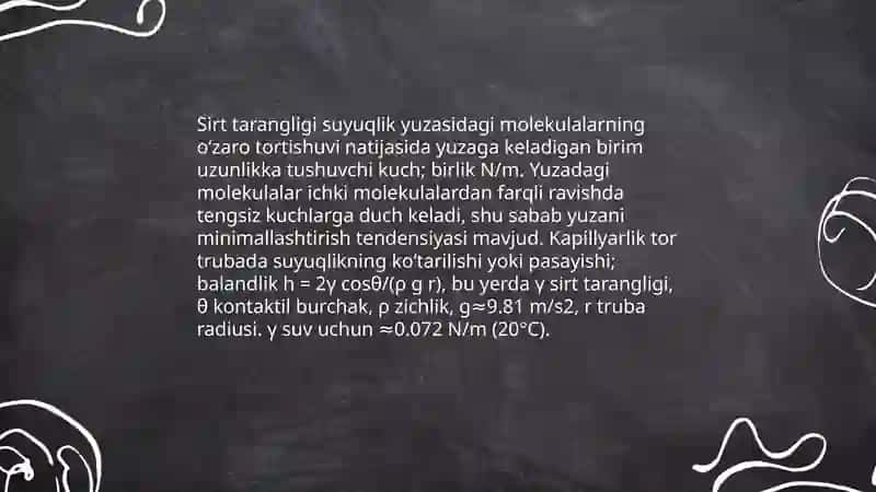 Sirt hodisalari va adsorbsiya. Xromatografiya 4