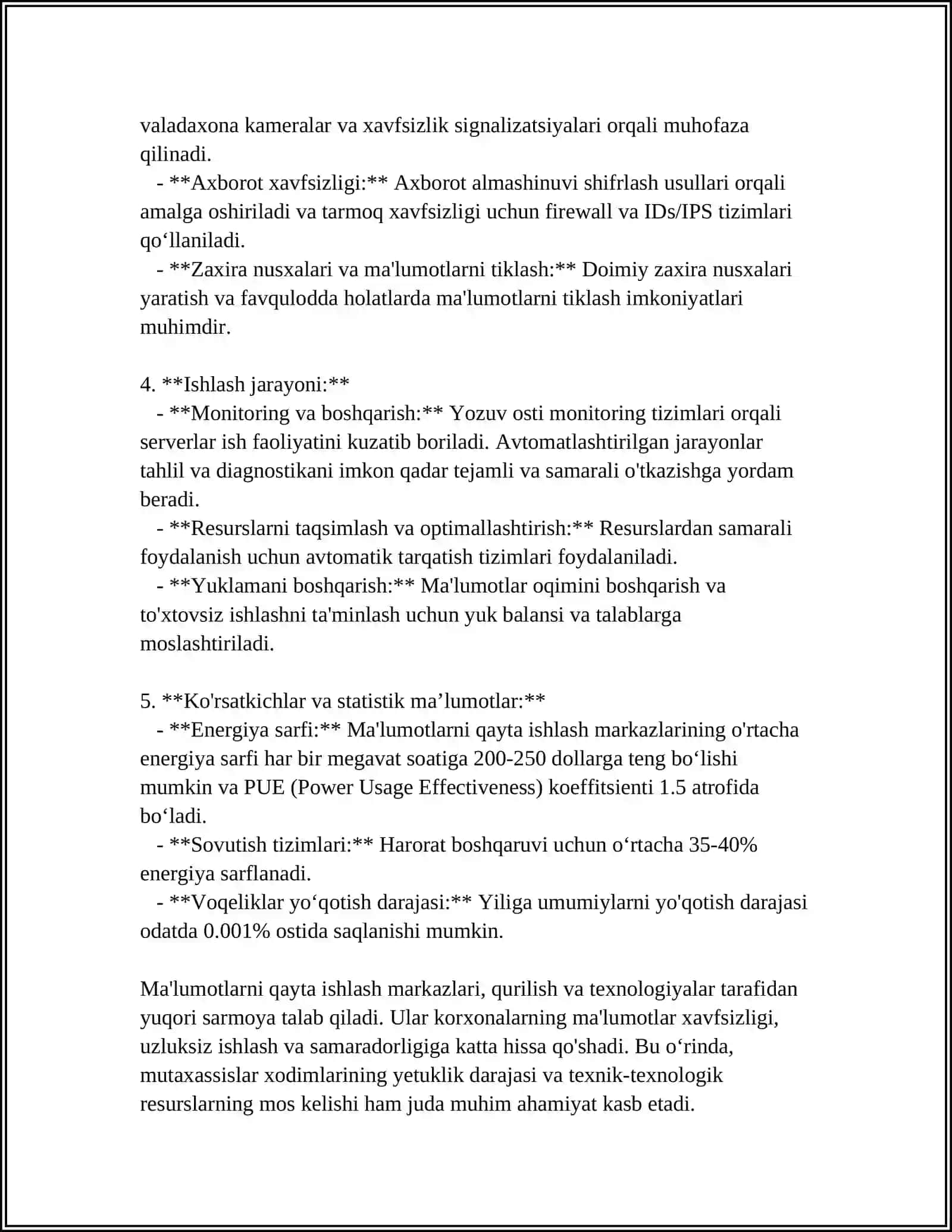 MALUMOTLARNI QAYTA ISHLASH MARKAZI FAOLIYATINI TAHLIL QILISH 4