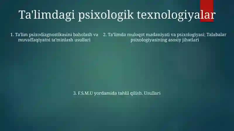 Ta’Lim Jarayonini Psixodiagnostika Qilish Usullari 4
