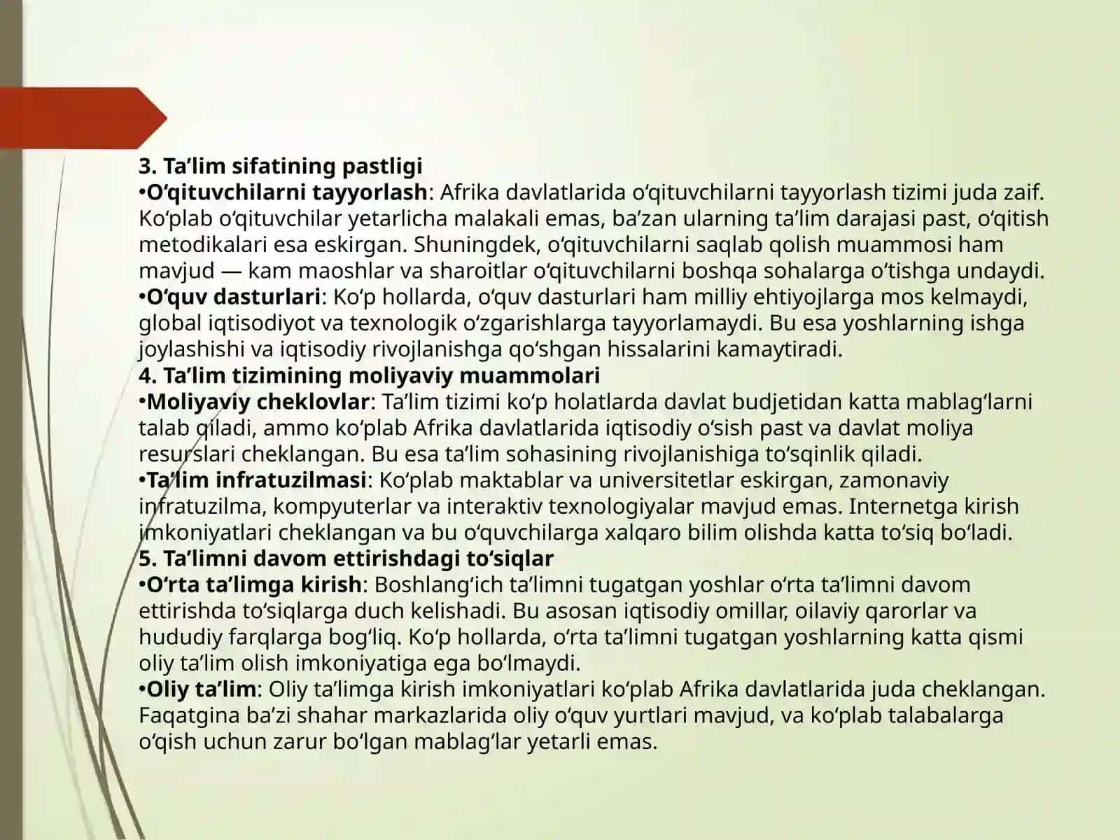 AFRIKA DAVLATLARI TA’LIM MUAMMALARI 4