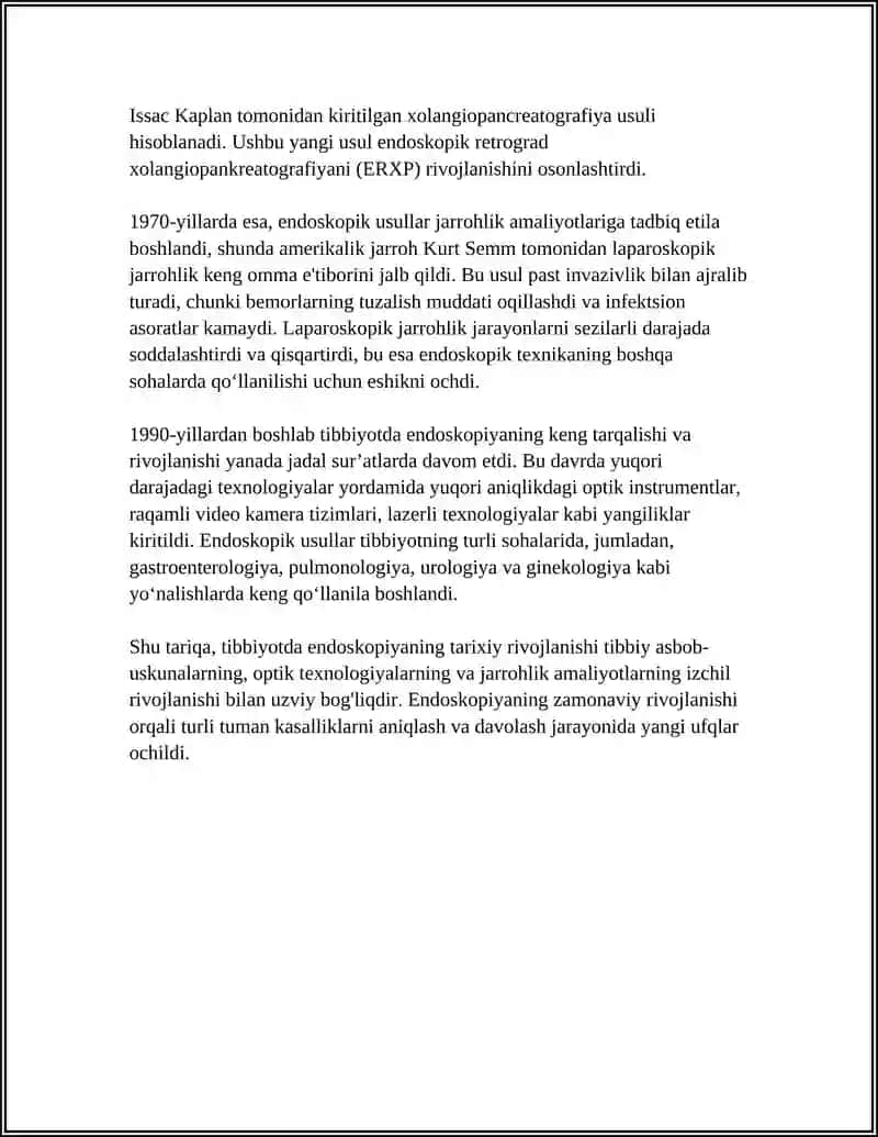 TIBBIYOTDA ENDOSKOPIK USULLARNING QO'LLANISHI 4