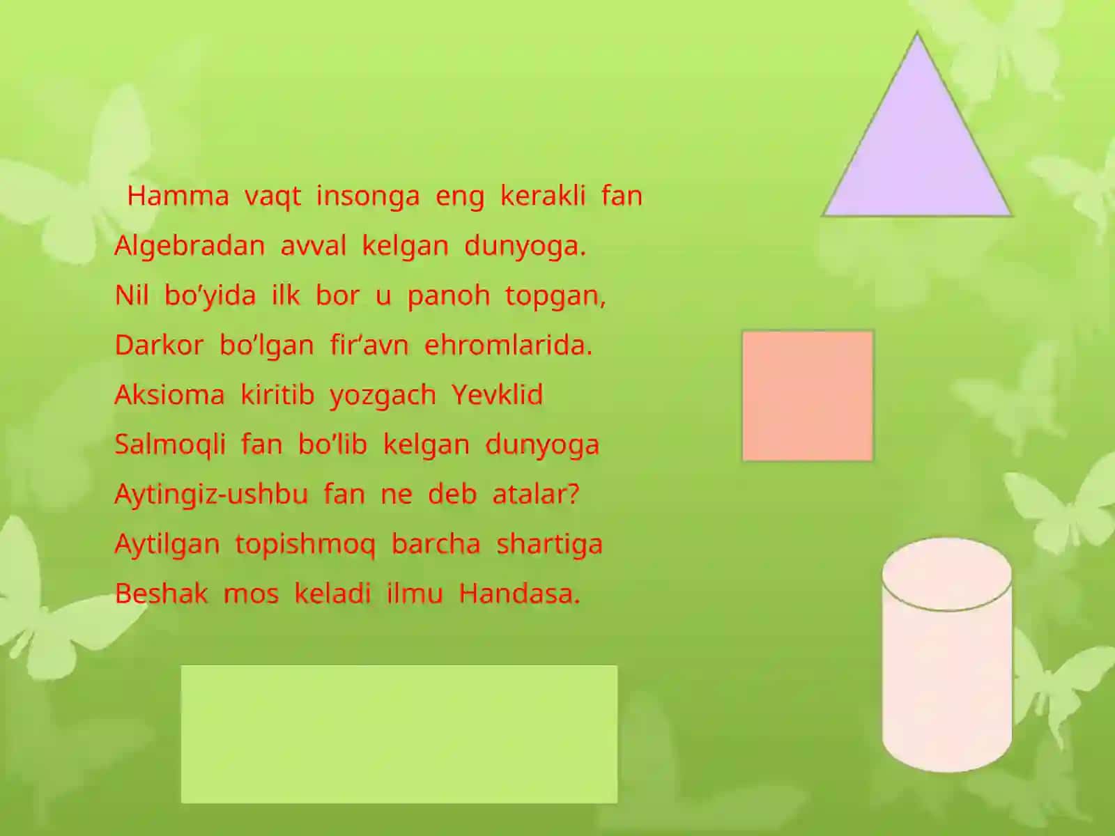 MATEMATIKA KECHASIga atalgan tadbir S E N A R I Y S I 4