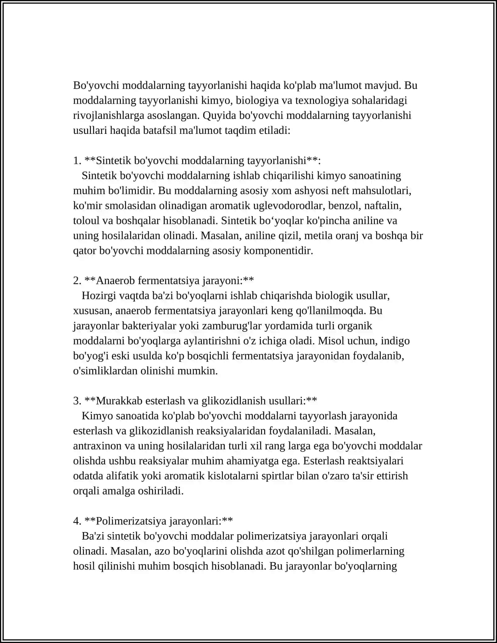 AKTIV BOʻYOVCHI MODDALAR BILAN UZLUKLI USULDA BOʻYASH TEXNOLOGIYALARI VA JIHOZLARI 4