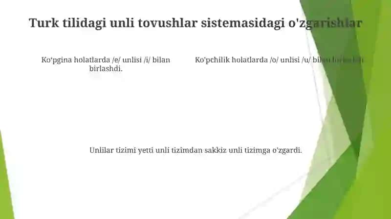 Turkiya tilining fonetik tizimidagi oʻzgarishlar 4