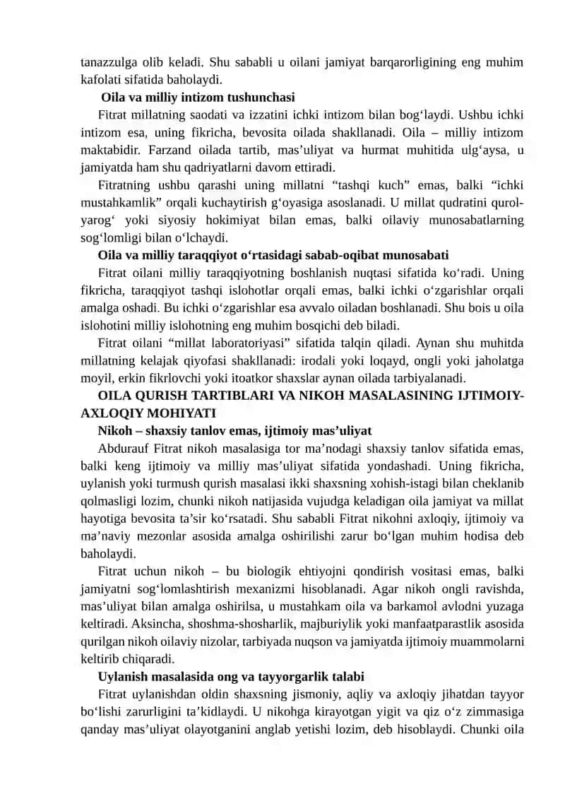 Abdurauf Fitratning "Oila" asarida oila qurish va farzand tarbiyasiga oid g'oyalar 4