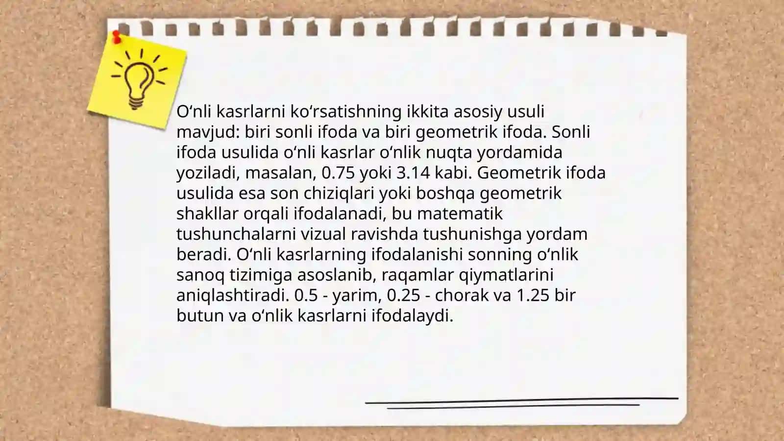 Oʻnli kasrlar va ular ustida arifmetik amallar bajarish algoritmi 4