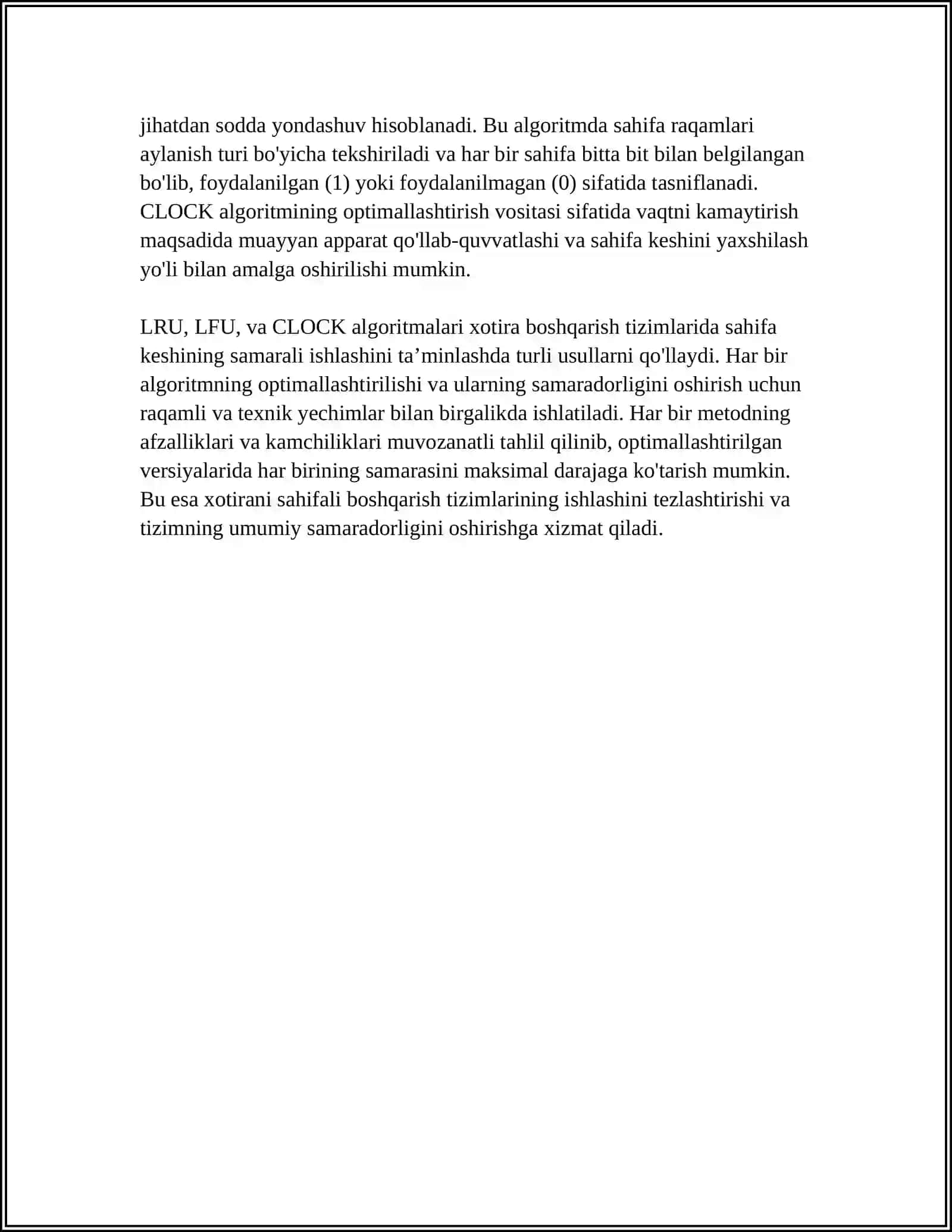 XOTIRANI SAHIFALI BOSHQARISH ISHI TEZKORLIGINI OSHIRISH 4