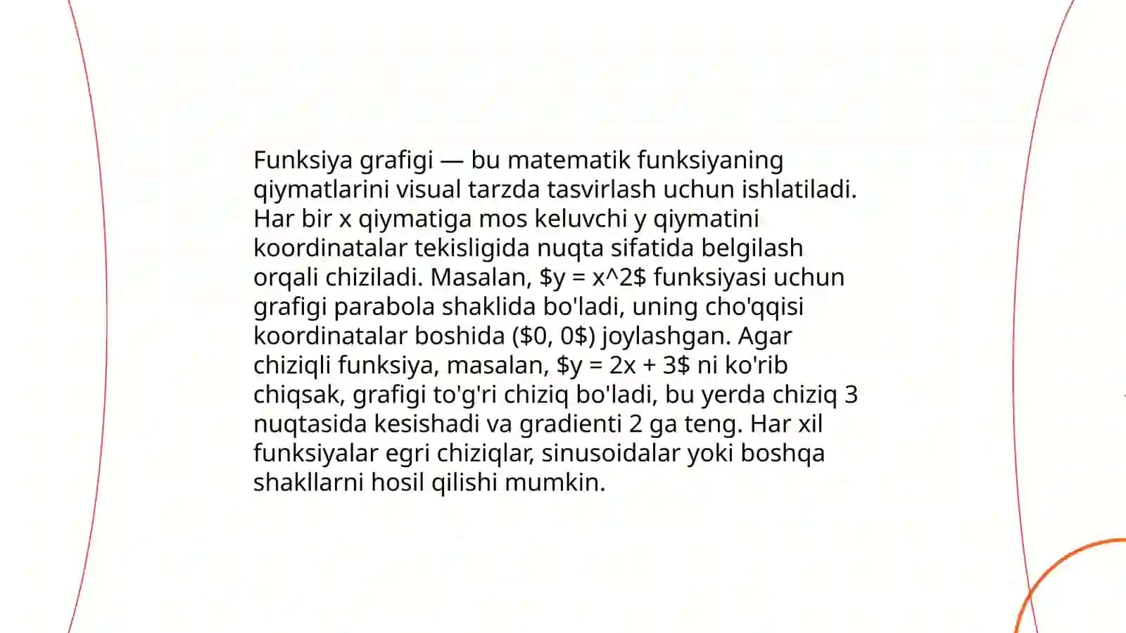 Funksiya va uning kôrinishlari.Asosiy element funksiyalar. Zafarova Shahzoda 4