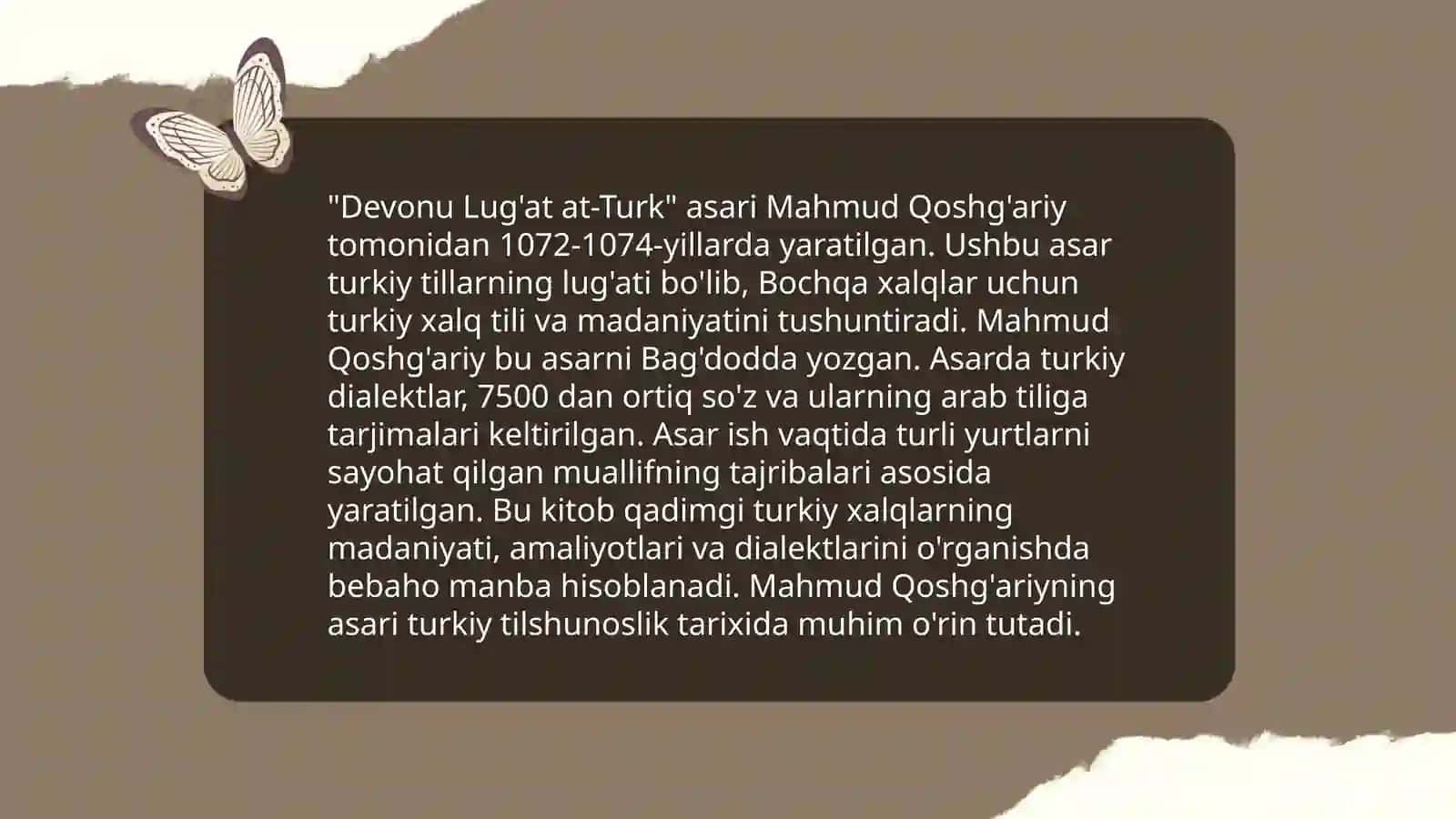 Mahmud Koshg'ariyning Devonu lug'at at-turk asari 4