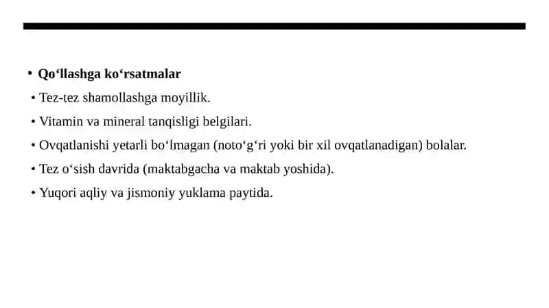 Bolalar ovqatlanishida biologik faol qo’shimchalarni qo’llash 4
