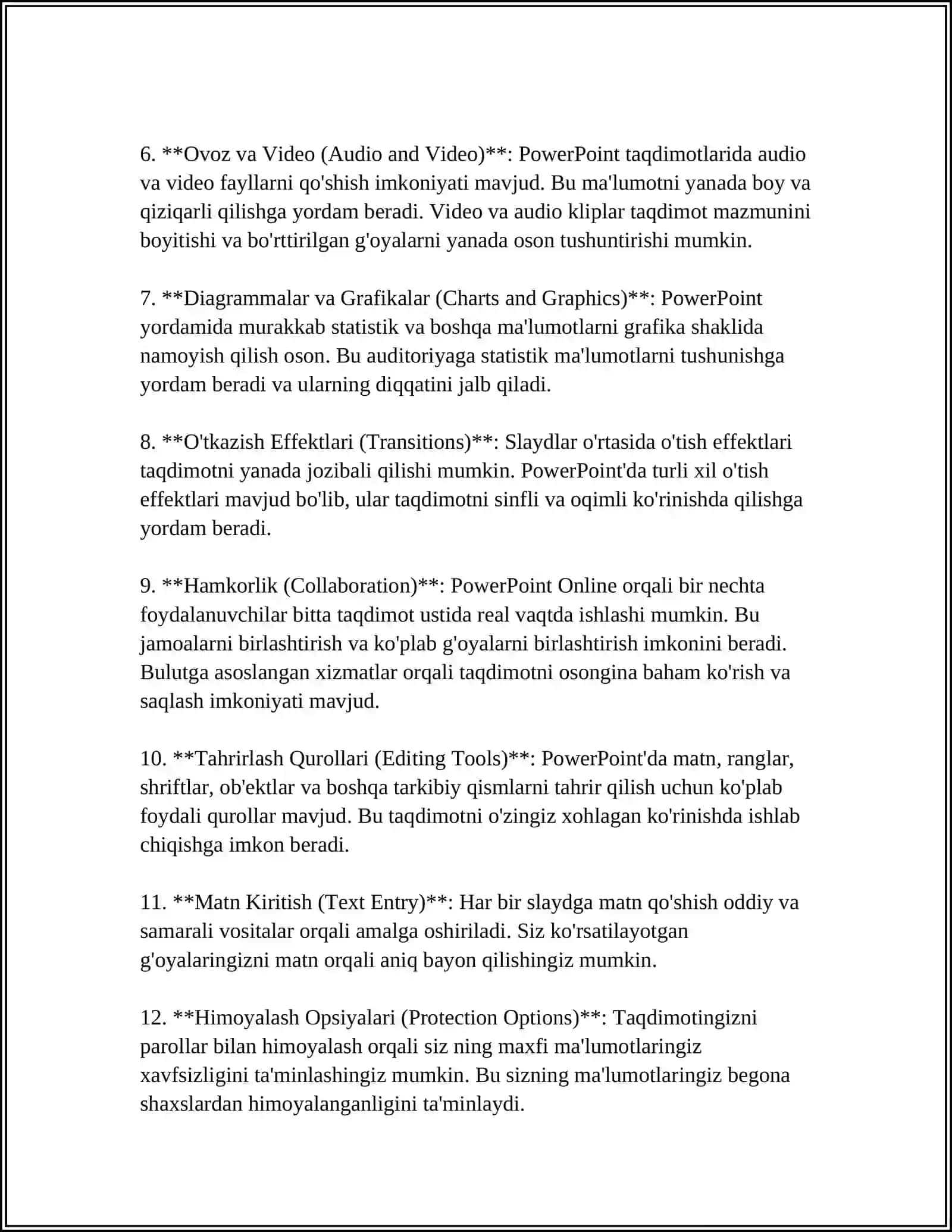 MS POWER POINTDA OʻRGATUVCHI INTERAKTIV TAQDIMOTLAR YARATISH 4