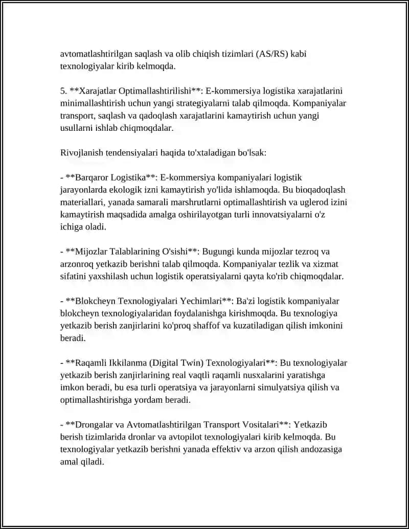E-KOMMERSIYA VA UNING SANOAT LOGISTIKASIGA TA'SIRI 4
