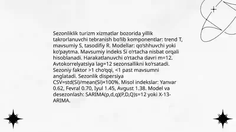 Turizm xizmatlar bozorida statistik oʻzgarishlar tahlili 4