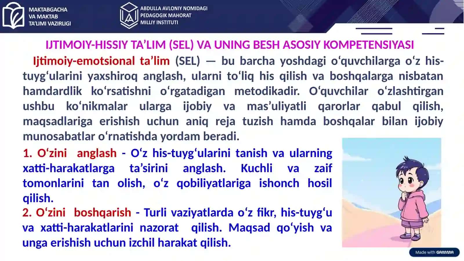 Sinfdagi sogʻlom munosabatlar uchun ijtimoiy-hissiy (emotsional) ta’lim 4