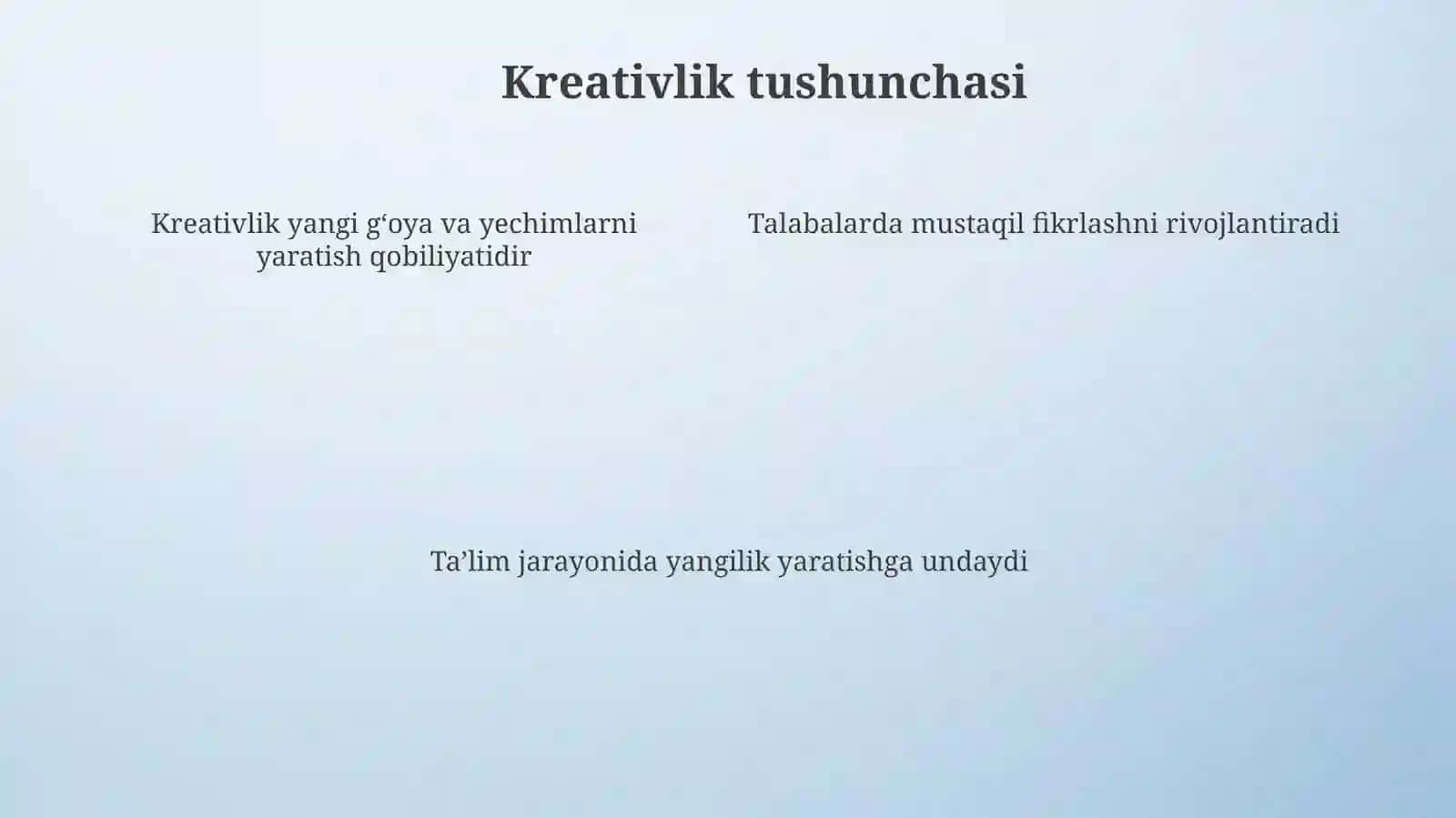 Kreativlikning rivojlantirilishi 4