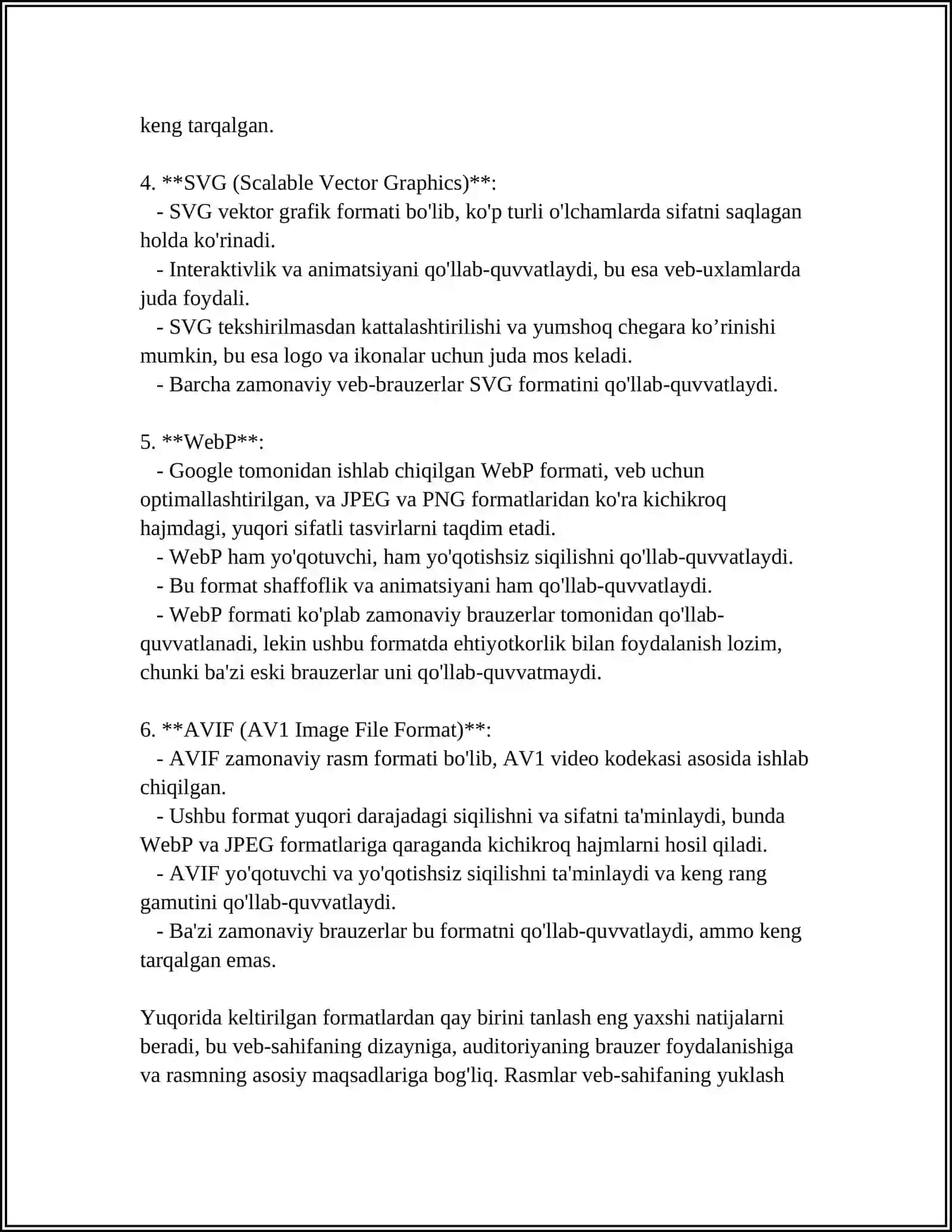 WEB SAHIFALARGA RASMLI, GRAFIKLI MALUMOTLARNI JOYLASHTIRISH VA BEZASH 4