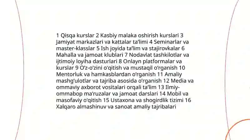 Taʼlimning tashkiliy shakllari va turlari 4