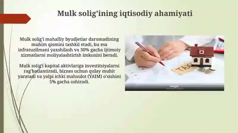 Jismoniy shaxslardan olinadigan mulk solig'ining mohiyati va mexanizmi 4