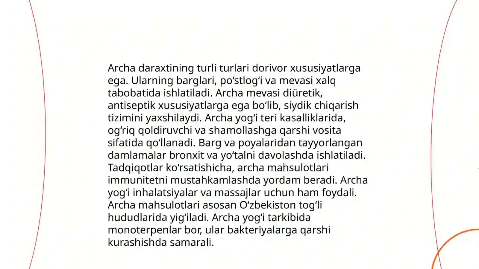 Archa turlari, oddiy tog’jambul, evkalipt turlari, qayin o’simliklari 4