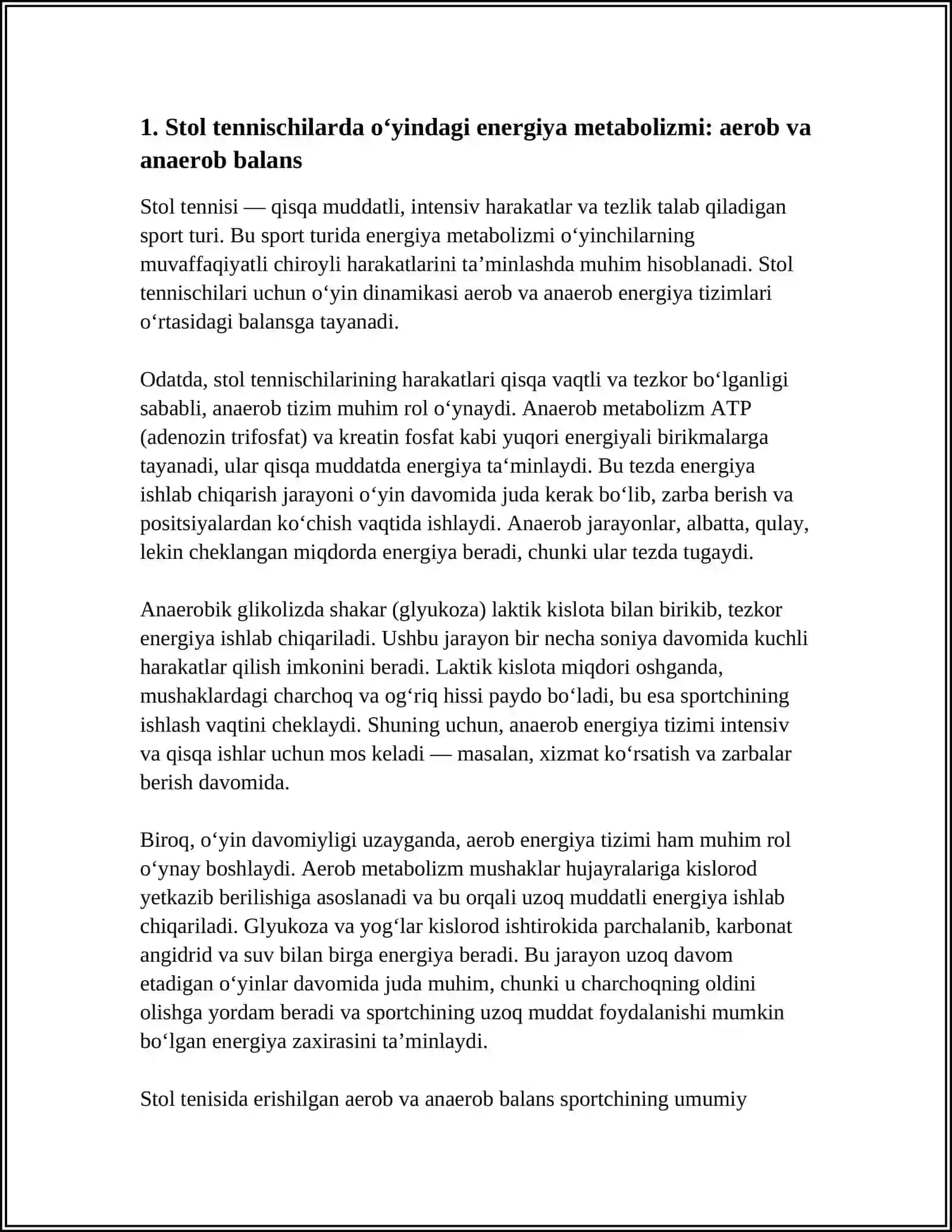 STOL TENNIS SPORT TURINING BIOKIMYOVIY XARAKTERISTIKASI 4